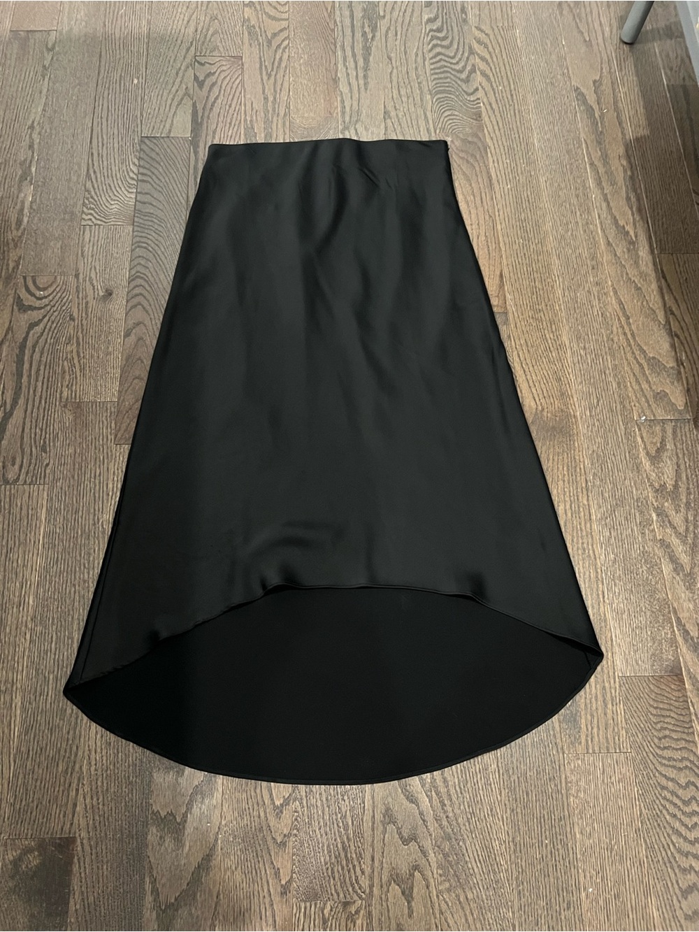 Skies Are Blue Black High-Low Satin Effect Skirt